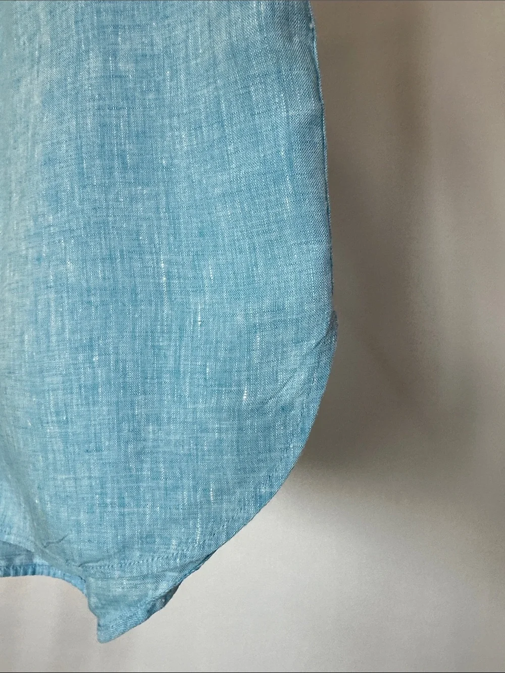 J.McLaughlin 100% Linen Button Front Shirt Aqua Blue-Size Medium